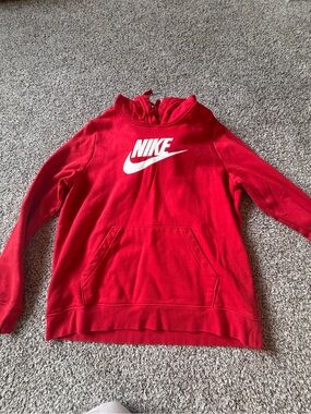 Nike Red Crewneck Sweatshirt with White Swoosh